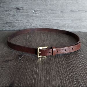Vintage Liz Claiborne Brown Leather Skinny Belt Large